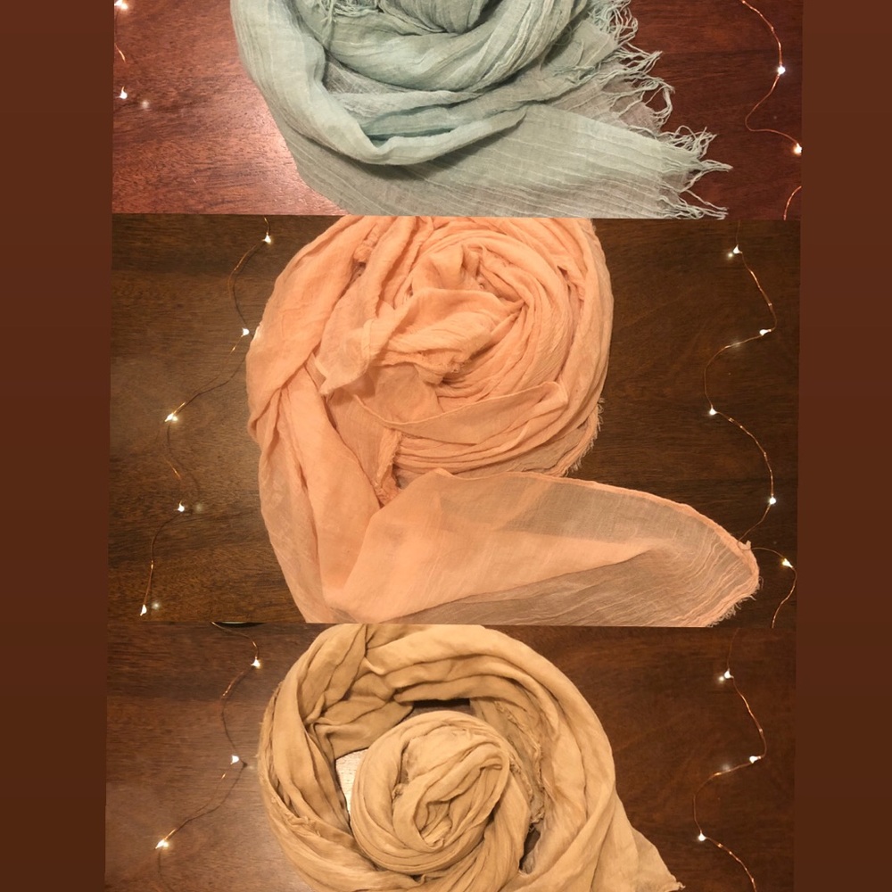 3 XL Scarves Bundle Organic Super Soft Cotton